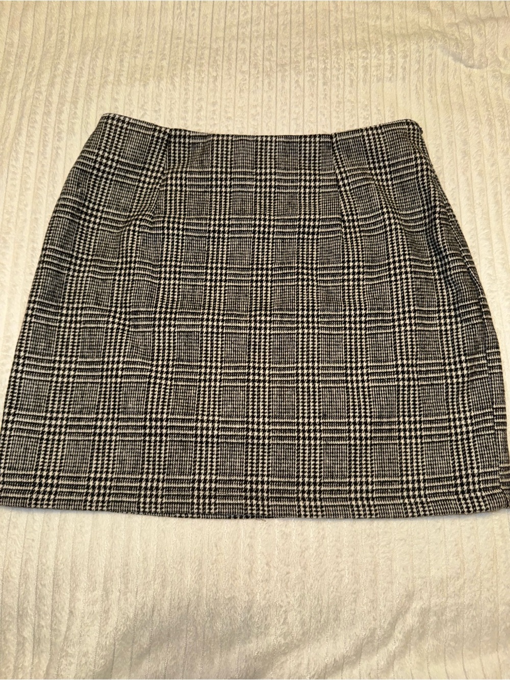 III Plaid Mini Skirt Size M Black White Glen Check Preppy Academia